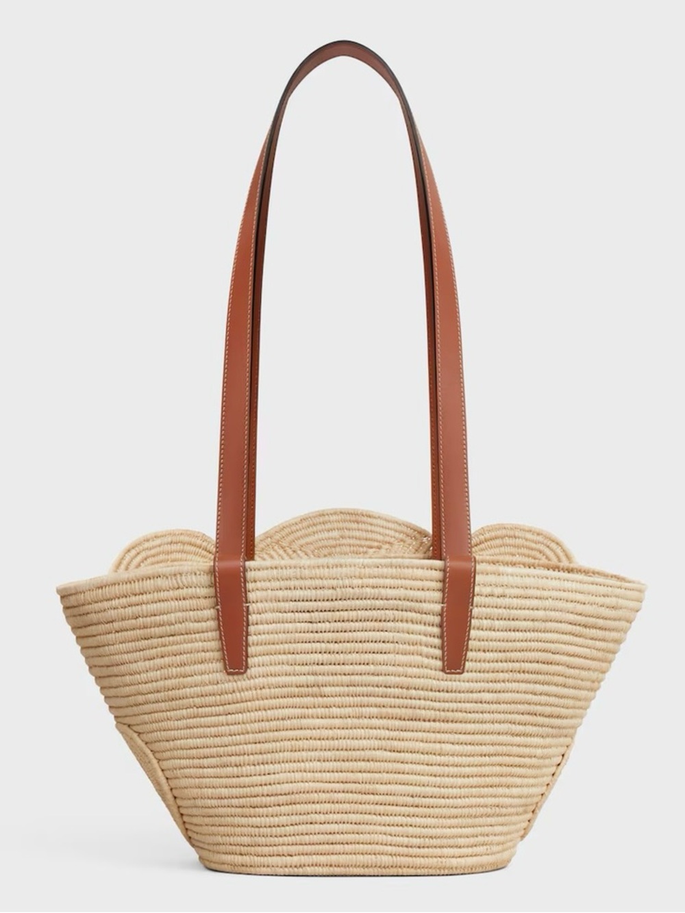 Celine Classic Panier Braided Triomphe in Raffia and Calfskin with dust bag - Picture 2 of 16